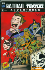 Batman_Teenage Mutant Ninja Turtles Adventures_2_Dynamic Forces Exclusive Variant Cover_signed and remarked by Ken Haeser