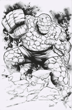 Fantastic Four_7_Greg Land Virgin BW The Thing Sketch Variant Cover