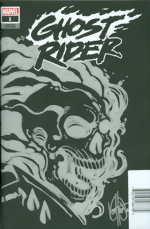 Ghost Rider_1_Black Blank Variant Edition signed and remarked with a Silver Ghost Rider sketch by Ken Haeser