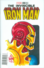 Invincible Iron Man (2017)_600_Blank Sketch Wraparound Cover_signed and remarked by Ken Haeser