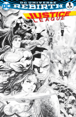 Justice League_2016_1_Tyler Kirkham Dynamic Forces B&W Cover