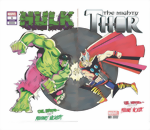 Marvel Blank Variant Connecting Commissioned Cover Art signed and remarked by Mariano Nicieza and Joe Del Beato with a Hulk Homage Sketch